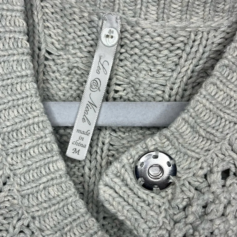 Leo & Nicole Open Front Cable Knit Cardigan Sweater – Size M - Picture 3 of 6